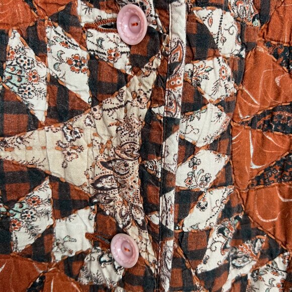 Ulla Johnson Long Quilted Coat Mirage Printed Cotton Medium Orange Floral Lined - Picture 8 of 16